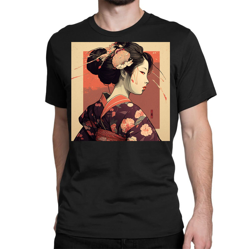 Japanese Women Looks At Camera Classic T-shirt by Haven Treasures | Artistshot