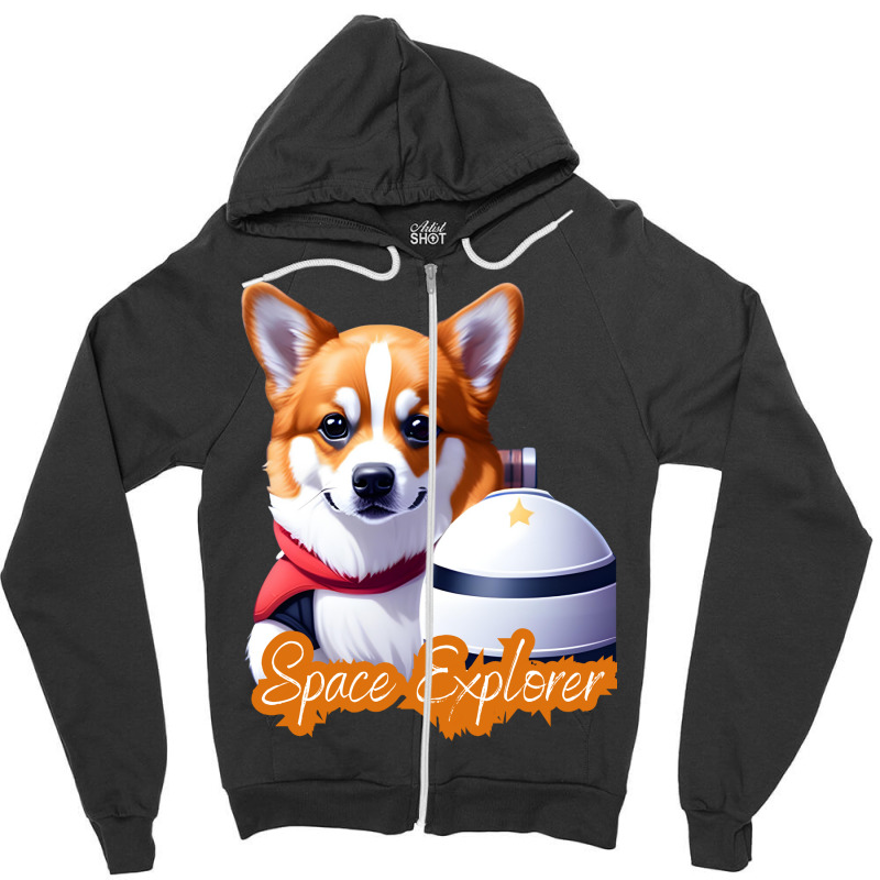 Corgi Astronaut Zipper Hoodie | Artistshot