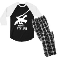 Keepin' It Stylish Men's 3/4 Sleeve Pajama Set | Artistshot