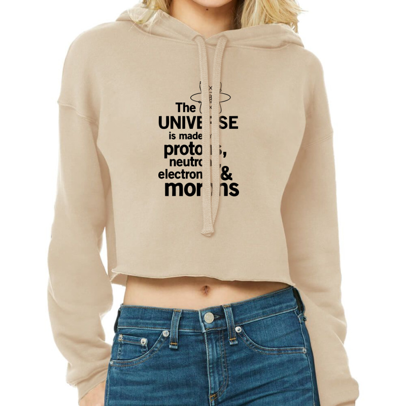 The Universe Is Made Of Morons White Cropped Hoodie by ilmania | Artistshot