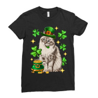 St. Patrick's Day Siberian Cat Ladies Fitted T-shirt | Artistshot