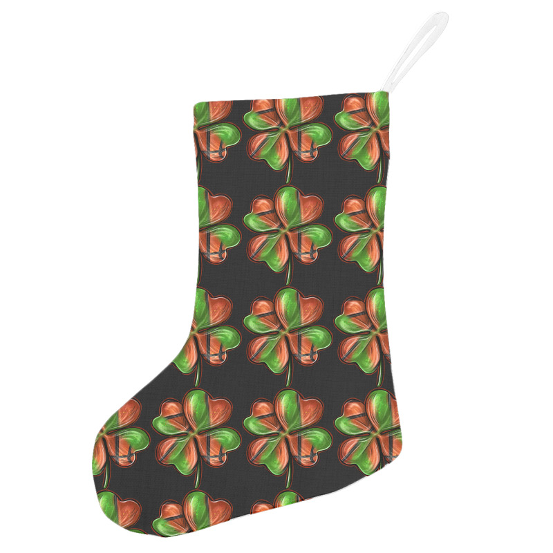 St. Patrick's Day Clover With Basketball Holiday Stocking | Artistshot