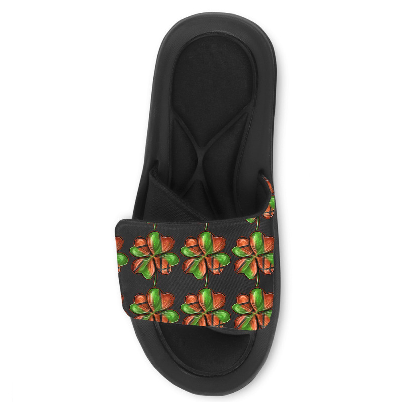 St. Patrick's Day Clover With Basketball Slide Sandal | Artistshot