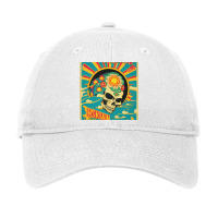 Hskiain Skull Woodblock Print Adjustable Cap | Artistshot