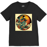 Woman Dancing In Ocean V-neck Tee | Artistshot