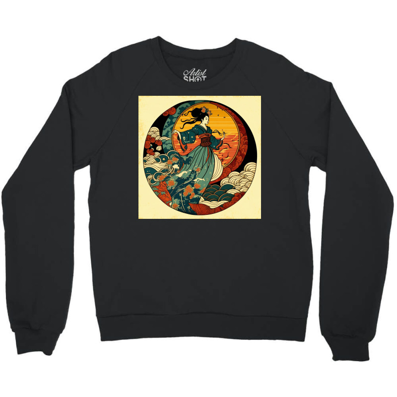 Woman Dancing In Ocean Crewneck Sweatshirt by Creative Corner | Artistshot