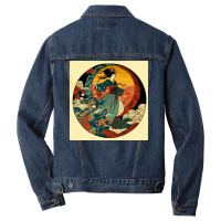 Woman Dancing In Ocean Men Denim Jacket | Artistshot