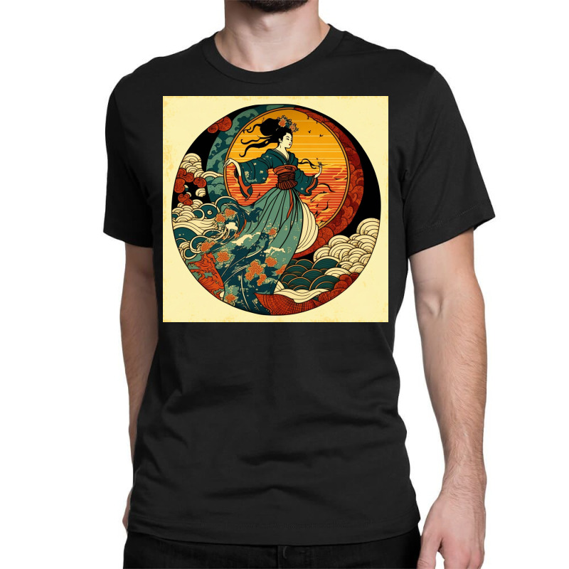 Woman Dancing In Ocean Classic T-shirt by Creative Corner | Artistshot