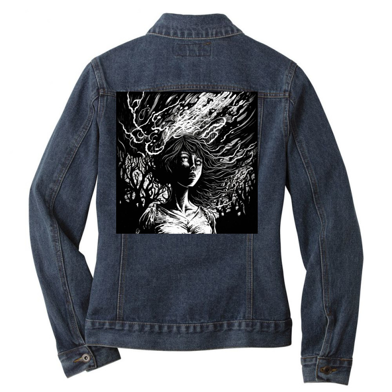 Girl Mind Photograph Ladies Denim Jacket by Kailooma | Artistshot