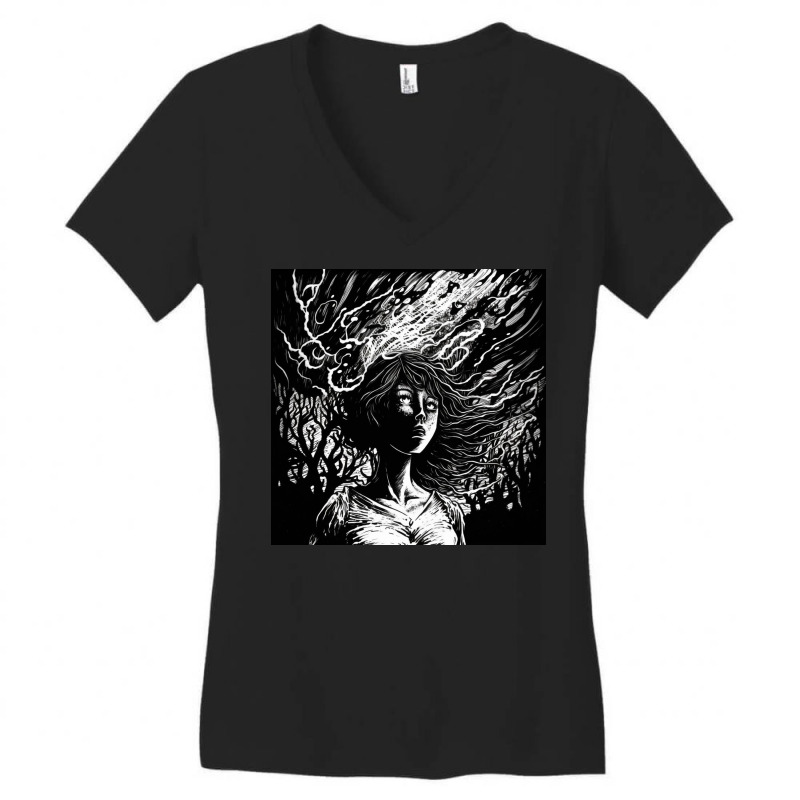 Girl Mind Photograph Women's V-Neck T-Shirt by Kailooma | Artistshot