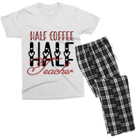 Half Coffee Half Teacher Men's T-shirt Pajama Set | Artistshot