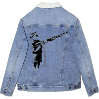 Banksy Child Soldier Unisex Sherpa-lined Denim Jacket | Artistshot