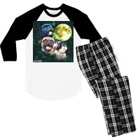 Howl At The Moon Pug Truck Stop Tee Men's 3/4 Sleeve Pajama Set | Artistshot