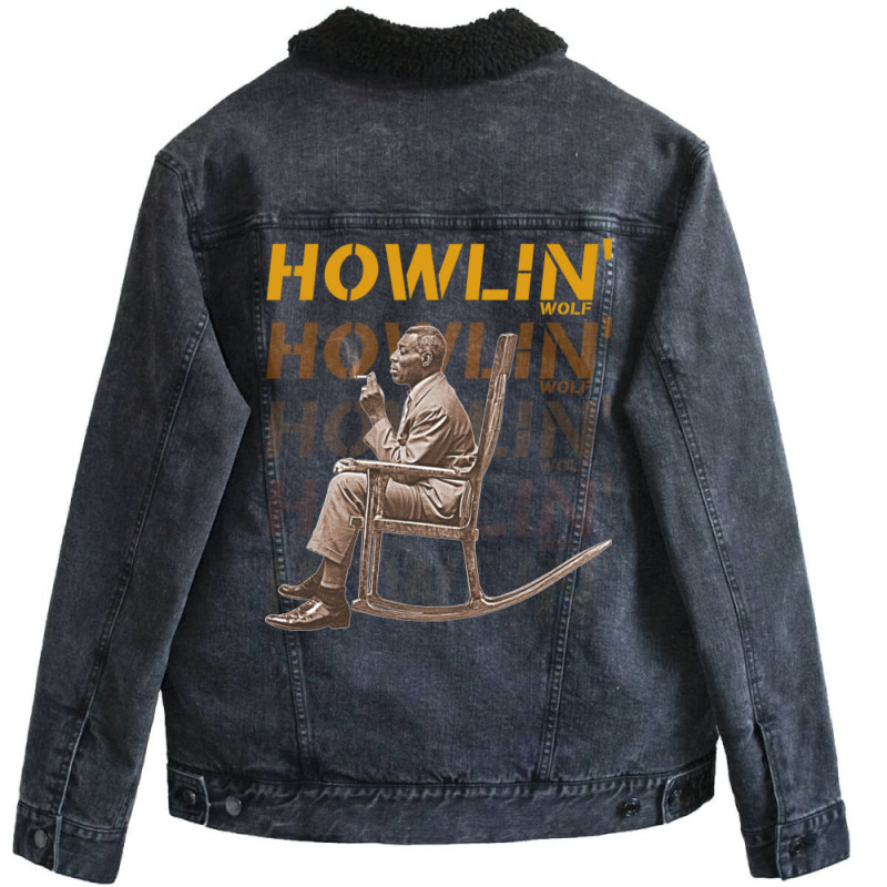 Howlin' Wolf Soul Man Rockin' Chair Fanart Unisex Sherpa-lined Denim Jacket | Artistshot