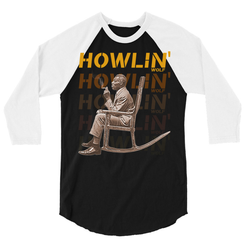 Howlin' Wolf Soul Man Rockin' Chair Fanart 3/4 Sleeve Shirt | Artistshot