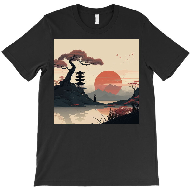 Silhouette Of Relaxed Man On River T-shirt | Artistshot