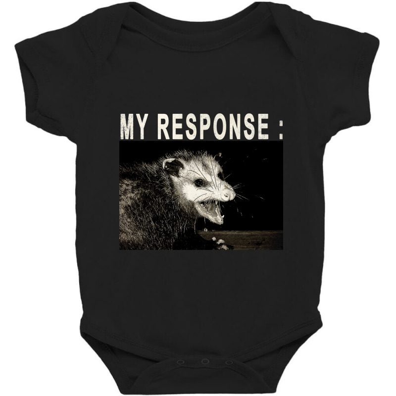 Angry Possum Response Baby Bodysuit by Letters 404 | Artistshot