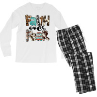 Western Faith Over Fear Men's Long Sleeve Pajama Set | Artistshot