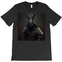 Black Rabbit Looks At Camera T-shirt | Artistshot