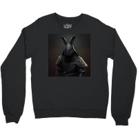 Black Rabbit Looks At Camera Crewneck Sweatshirt | Artistshot