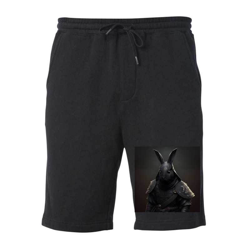 Black Rabbit Looks At Camera Fleece Short by Creative Corner | Artistshot