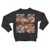 Western Landrace Pig With Sunflowers Seamless Toddler Sweatshirt | Artistshot