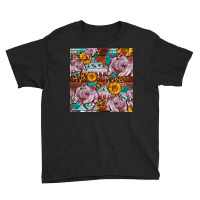 Western Landrace Pig With Sunflowers Seamless Youth Tee | Artistshot