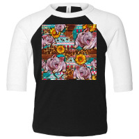 Western Landrace Pig With Sunflowers Seamless Toddler 3/4 Sleeve Tee | Artistshot