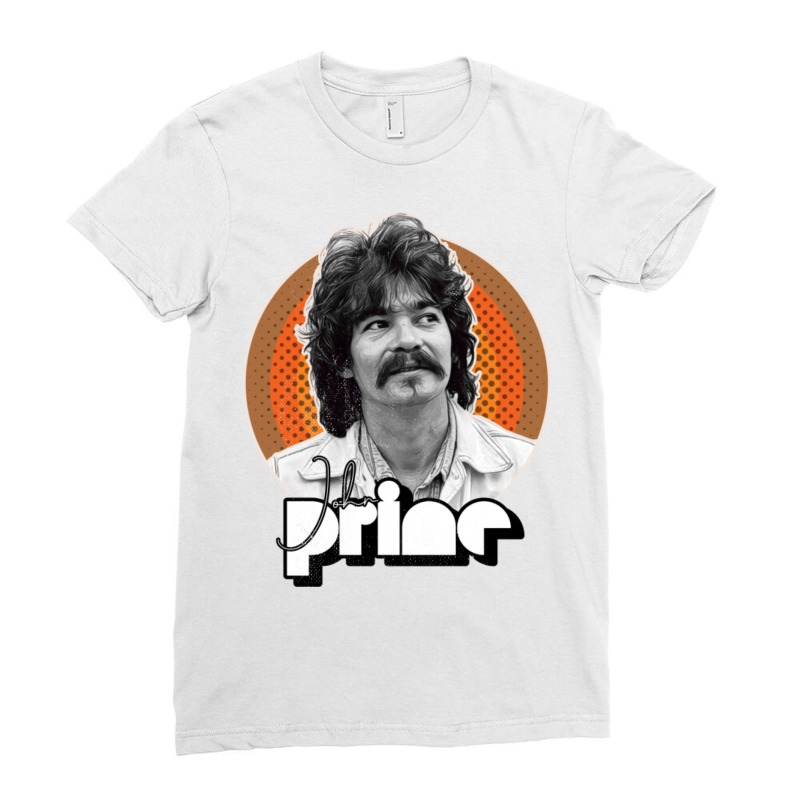 John Prine Retro Distressed Tribute Design Ladies Fitted T-Shirt by kukoyivercsej | Artistshot