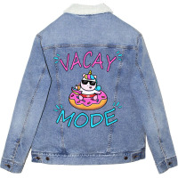 Cute Summer Vacay Mode Beach Unisex Sherpa-lined Denim Jacket | Artistshot