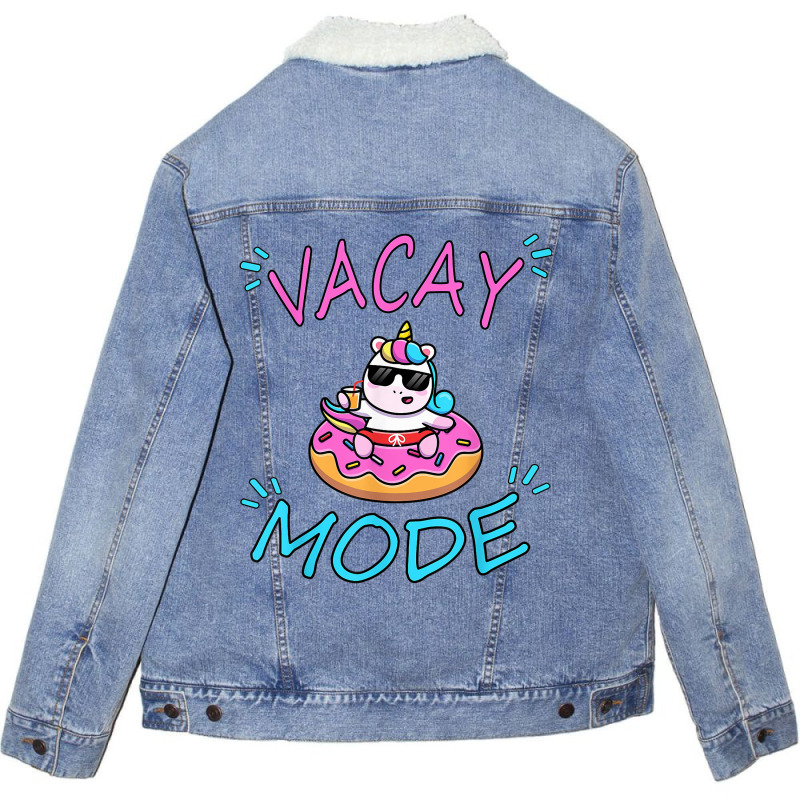 Cute Summer Vacay Mode Beach Unisex Sherpa-lined Denim Jacket | Artistshot