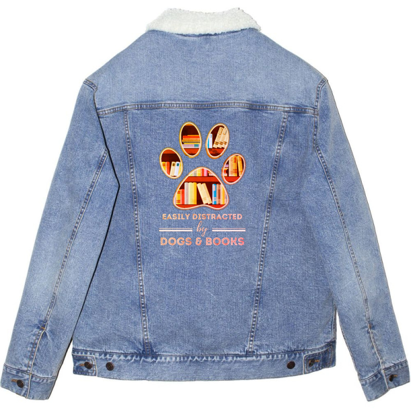 Books And Dogs Lover Unisex Sherpa-lined Denim Jacket | Artistshot