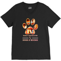 Books And Dogs Lover V-neck Tee | Artistshot