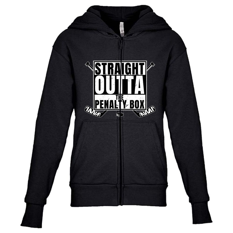 Straight Outta The Penalty Box T-shirt Ice Hockey Player Youth Zipper Hoodie by Olodzn | Artistshot