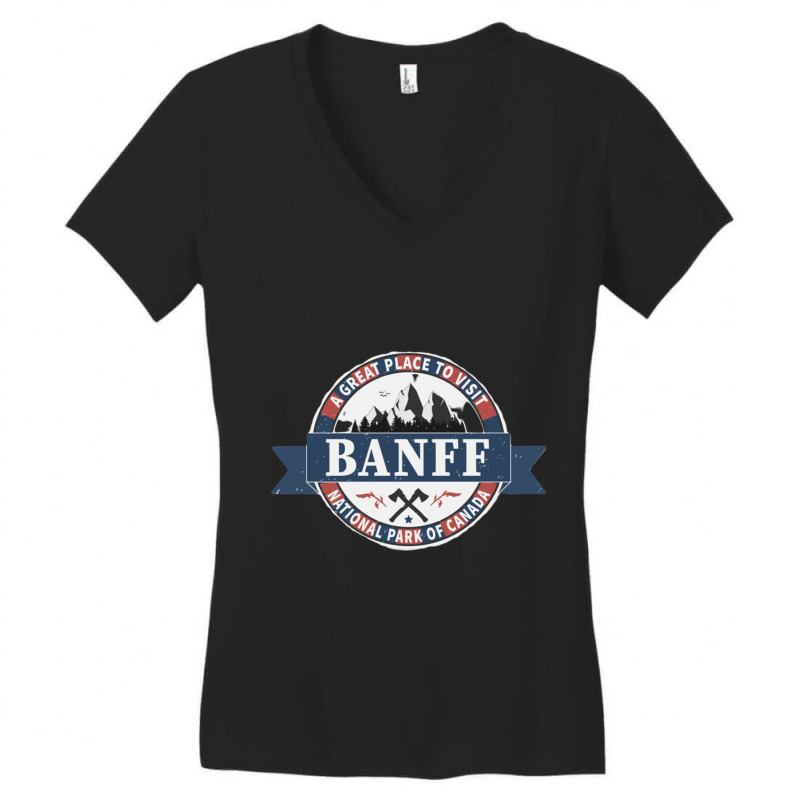 Banff - National Park - Vintage, Retro Women's V-Neck T-Shirt by KayleaGrosso | Artistshot