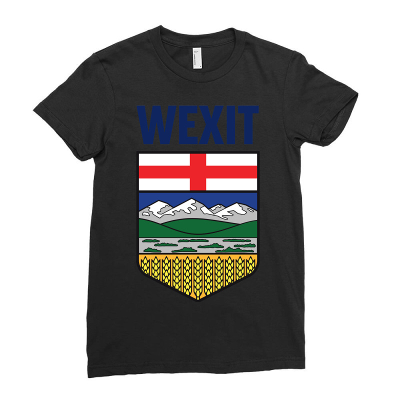 Wexit Alberta With Coat Of Arm Shield Canada Separ Ladies Fitted T-Shirt by FinleeRoddy | Artistshot