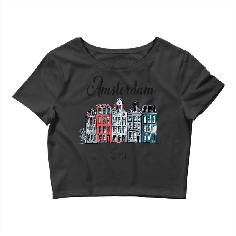 Amsterdam City Skyline Crop Top by ArabellMonk | Artistshot