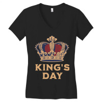 Kingsday T Shirt Amsterdam Koningsdag Kings Day Ne Women's V-neck T-shirt | Artistshot