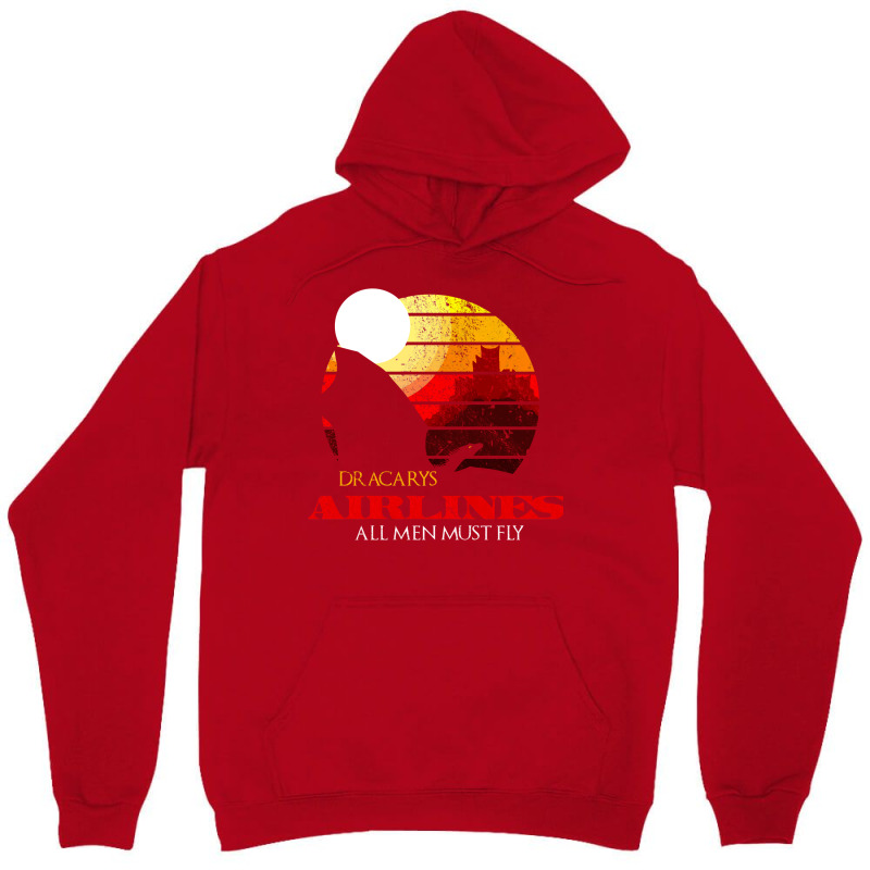 Dracarys Airlines   All Men Must Fly Distressed Unisex Hoodie | Artistshot