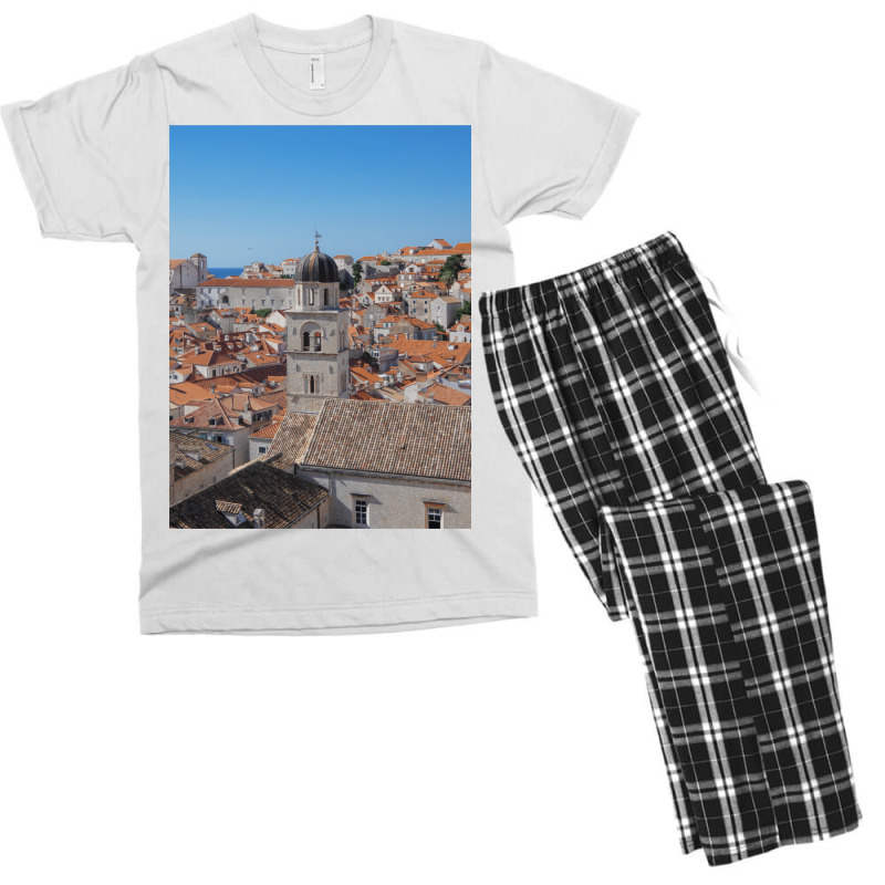 Dubrovnik Old Town Sky Line With Bell Tower Men's T-shirt Pajama Set | Artistshot