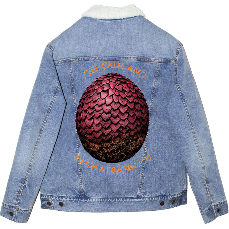 Drogon Dragon Egg Art Print Unisex Sherpa-Lined Denim Jacket by dokaraulusoyz | Artistshot