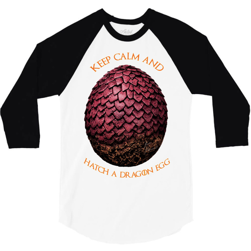 Drogon Dragon Egg Art Print 3/4 Sleeve Shirt by dokaraulusoyz | Artistshot