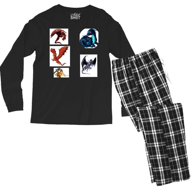 Dragon Sticker Men's Long Sleeve Pajama Set | Artistshot