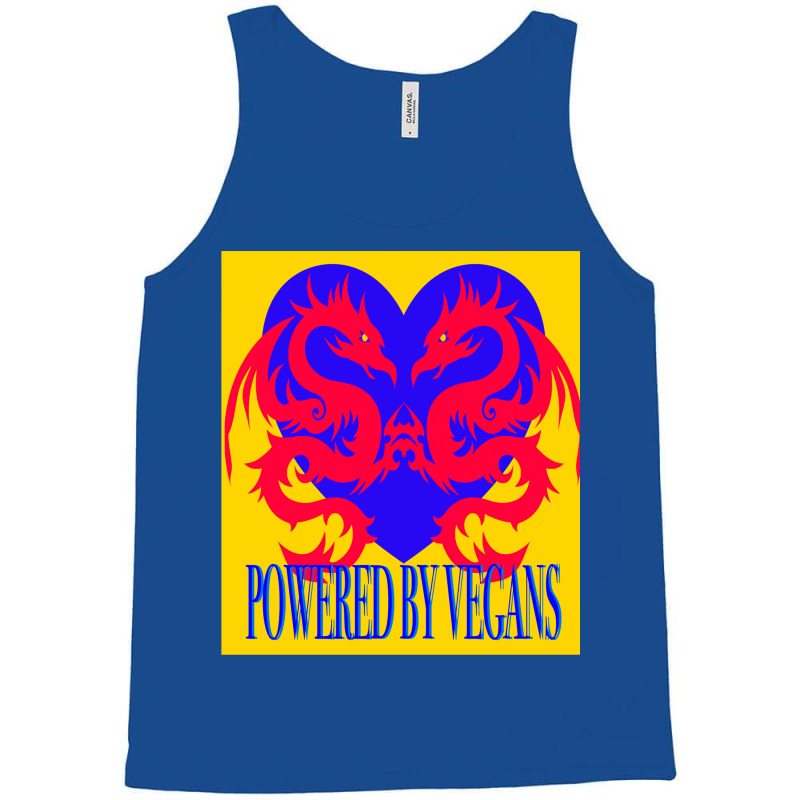 Dragons Powered By Vegans Yellow Tank Top | Artistshot