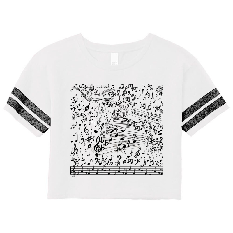 Music Notes Doodle Scorecard Crop Tee by Backstabbed | Artistshot