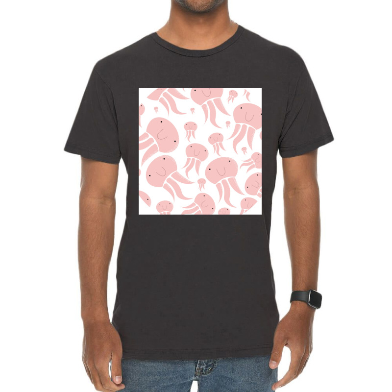 Cute Pink Squid Design Chiffon Top Vintage T-shirt | Artistshot