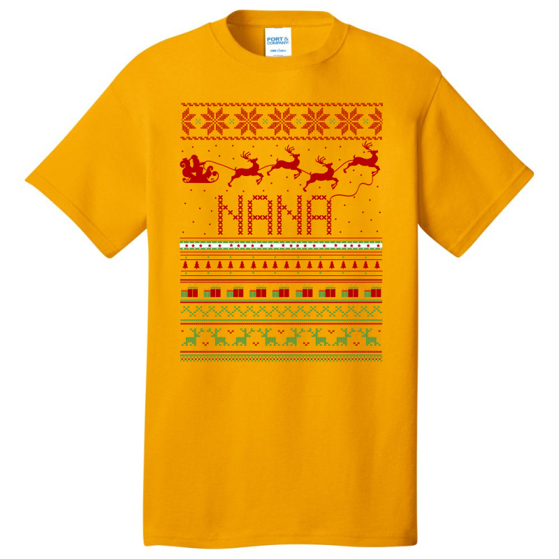 Nana Ugly Christmas Sweater Xmas Basic T-shirt | Artistshot