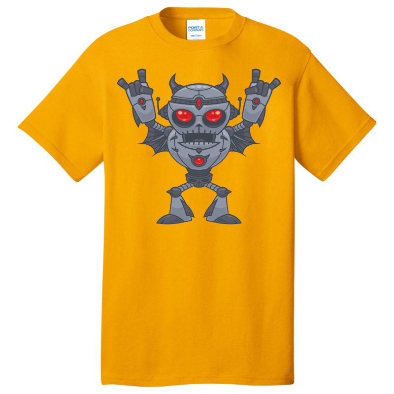 Metalhead - Heavy Metal Robot Devil Basic T-shirt by fizzgig | Artistshot