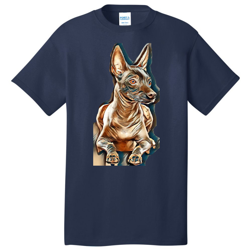 Xoloitzcuintle Dog Isolated  On Black Background In Studio Basic T-shirt by Kemnabi | Artistshot