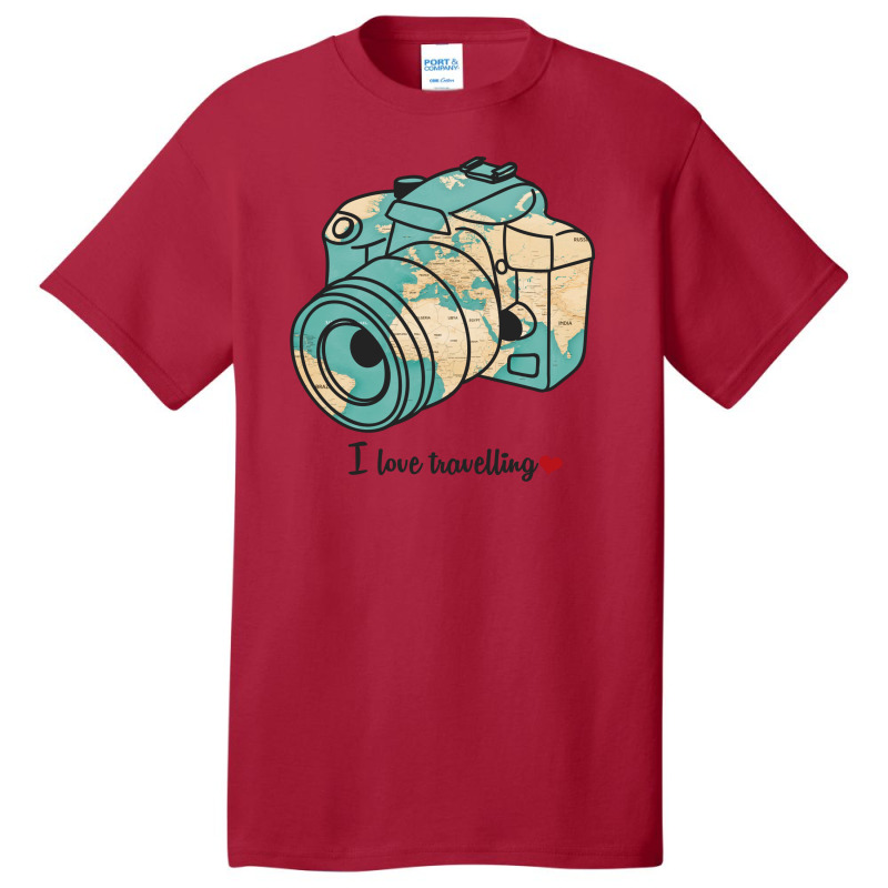 I Love Travelling For Light Basic T-shirt by autlu2024 | Artistshot